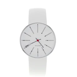 ARNE JACOBSEN BANKERS MED HVID LÆDERREM - 43466