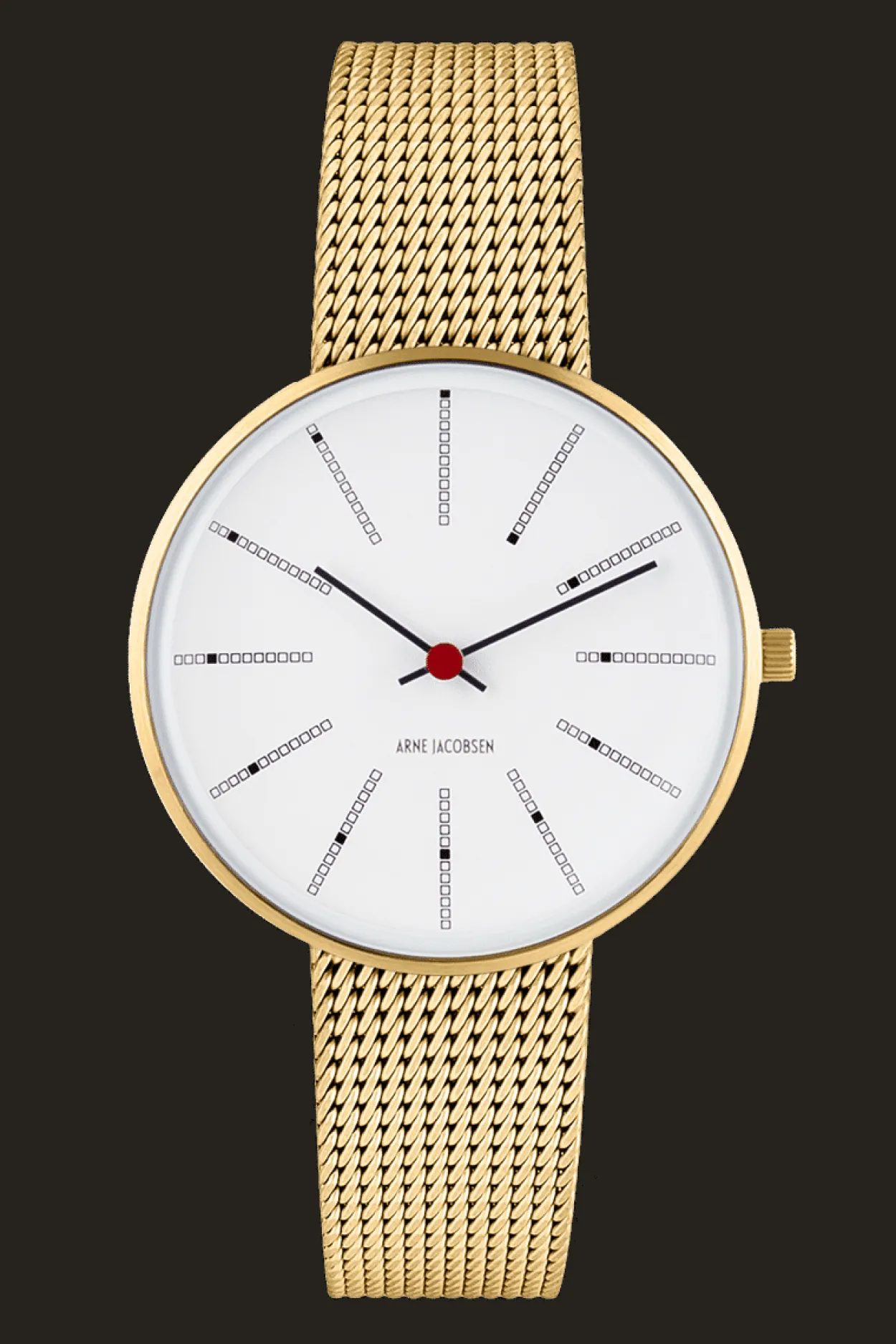 ARNE JACOBSEN BANKERS 34MM GULD MED MAT MESHREM - 53107-1609