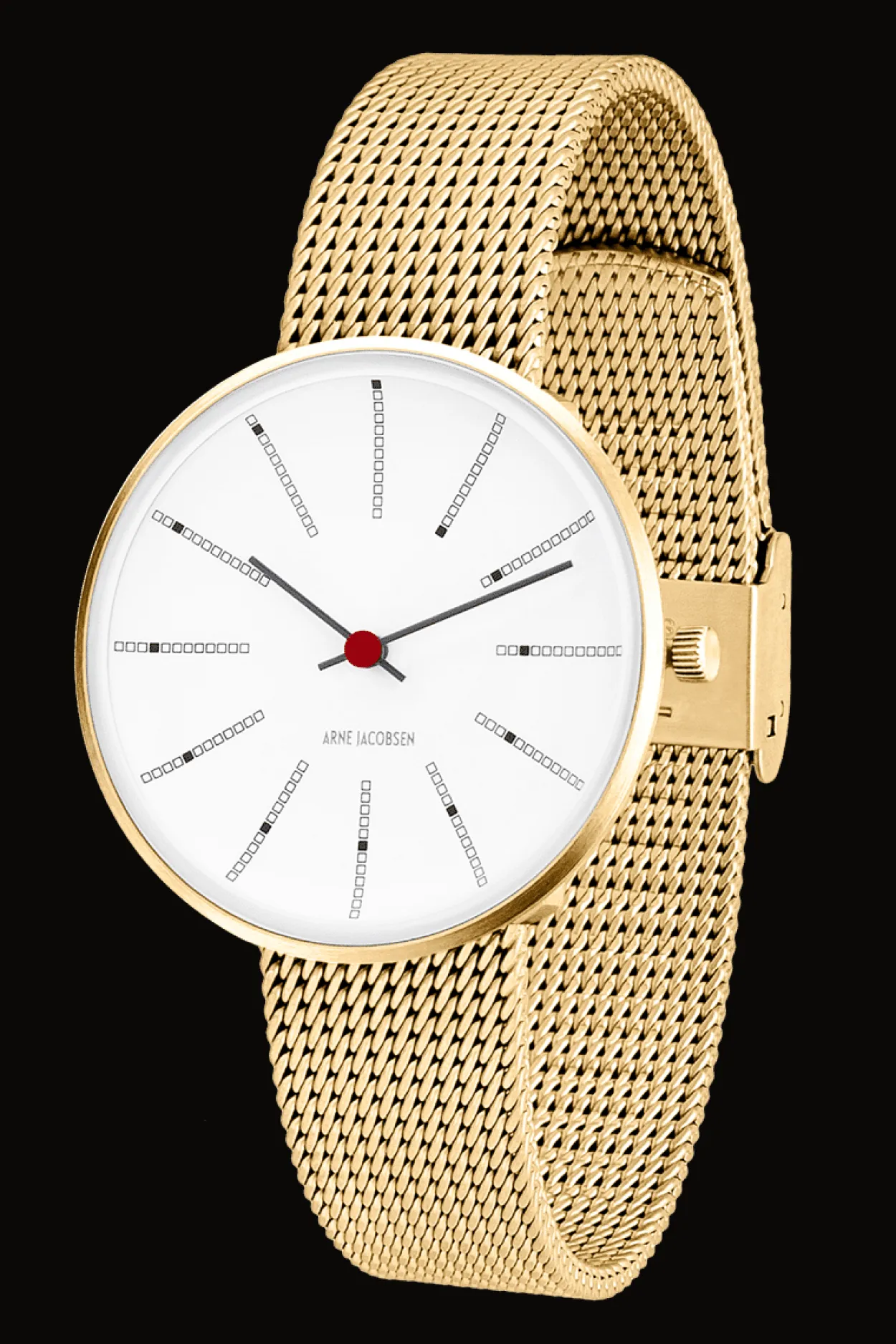 ARNE JACOBSEN BANKERS 34MM GULD MED MAT MESHREM - 53107-1609