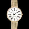 ARNE JACOBSEN ROMAN DAMEUR STÅL GULDDOUBLE 30MM - 53313-1409