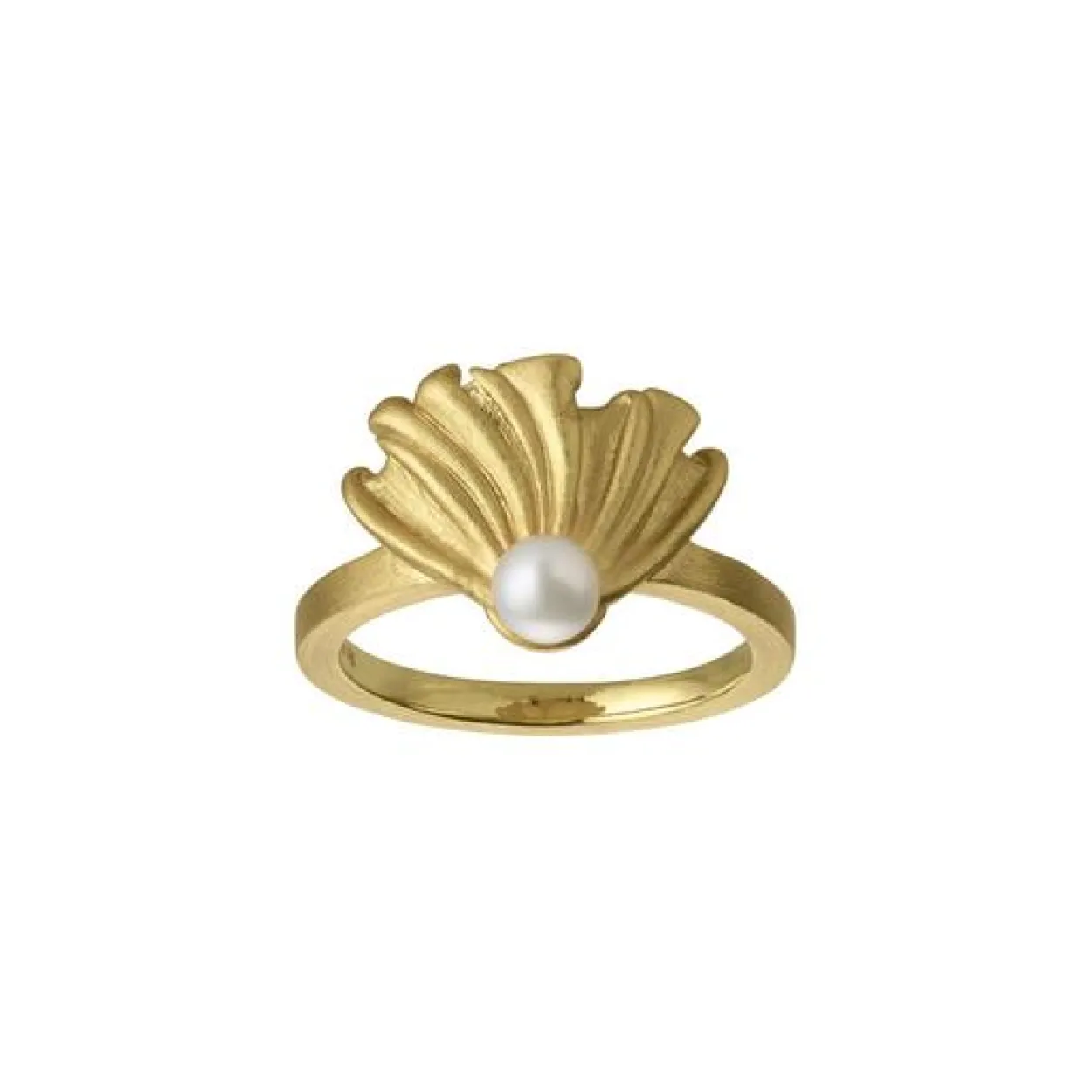 BYBIEHL FORGYLDT SØLV RING MED FERSKVANDSPERLE POPPY - 5-4301WP-R