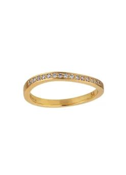 BYBIEHL OCEAN FLOW SPARKLE SØLV FORGYLDT RING MED ZIRKONIA - 5-4203A-GP