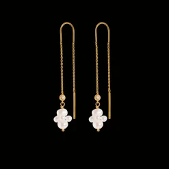 BYBIEHL ØRERINGE PEARL CLUSTER DANGLING SØLV FORGYLDT - 4-1509WP-GP