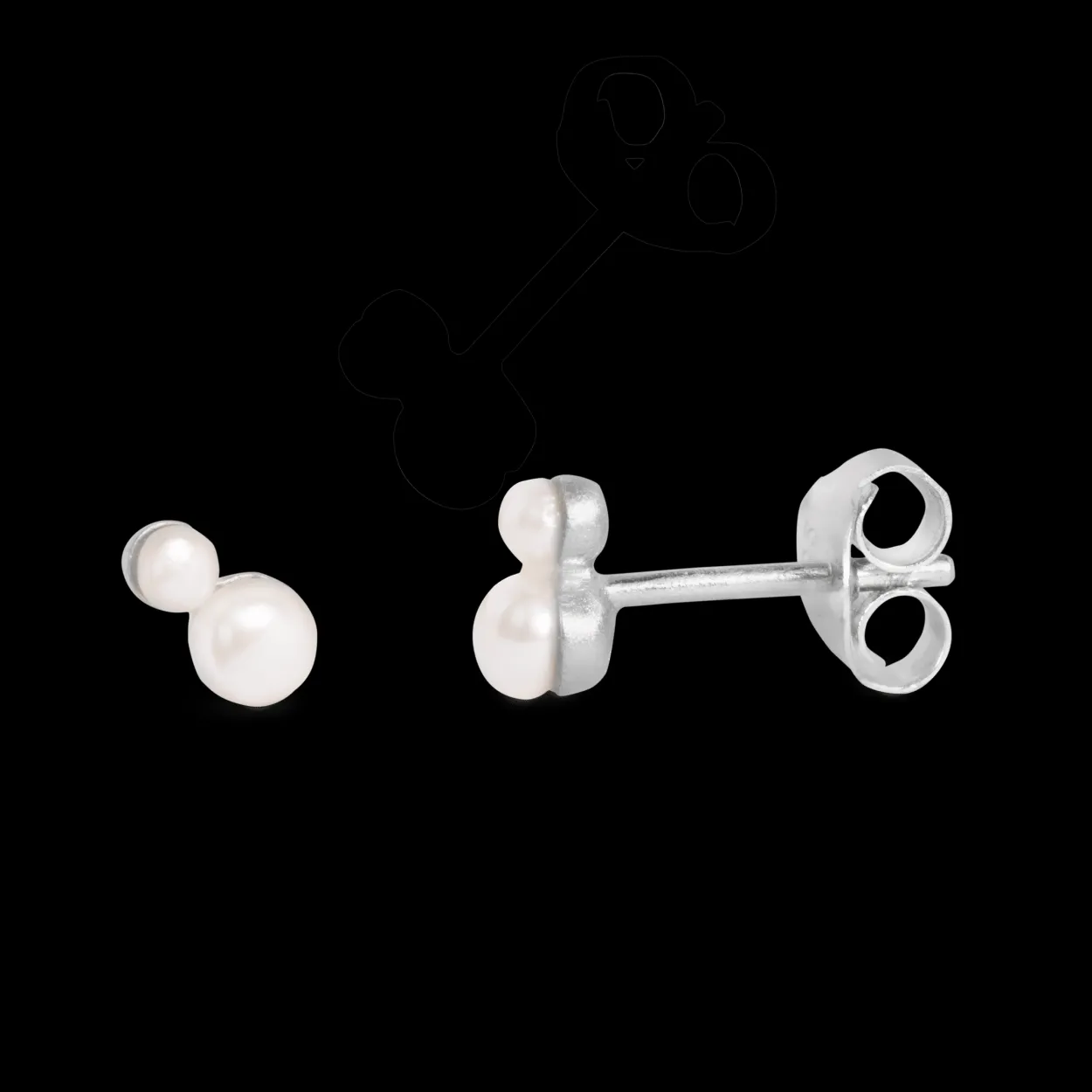 BYBIEHL ØRERINGE PEARL DOUBLE SØLV - 4-037WP-R