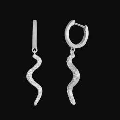 BYBIEHL ØRERINGE WAVE SPARKLE MINI SØLV - 4-028A-R