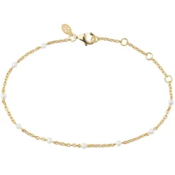 BYBIEHL SCARLETT FORGYLDT ARMBÅND MED PERLER - 2-3401WP-GP