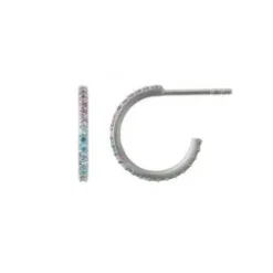 BYBIEHL SØLV ØRERINGE SPARKLE HOOPS MINI PASTELS - 4-029PA-R