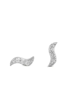 BYBIEHL WAVE STUD SPARKLE ØRERINGE SØLV - 4-4025A-R