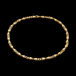 CAMILLE BRINCH CHOKER MELLEMSTOR HALSKÆDE I FORGYLDT SØLV 45 CM - MCBC-FG-45