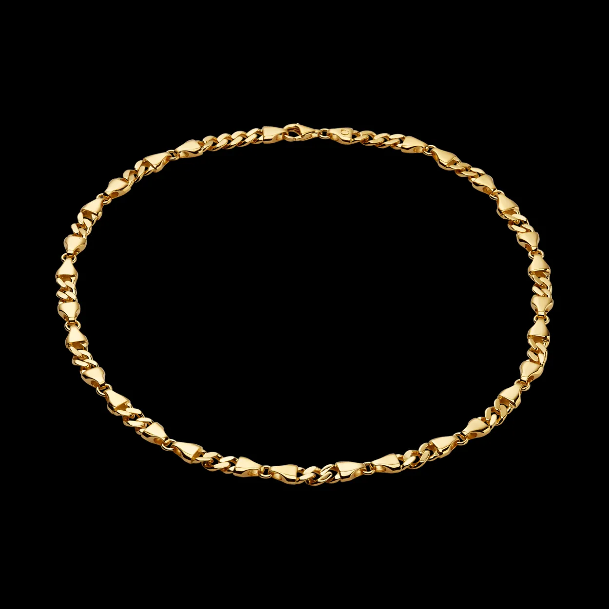 CAMILLE BRINCH CHOKER MELLEMSTOR HALSKÆDE I FORGYLDT SØLV 45 CM - MCBC-FG-45