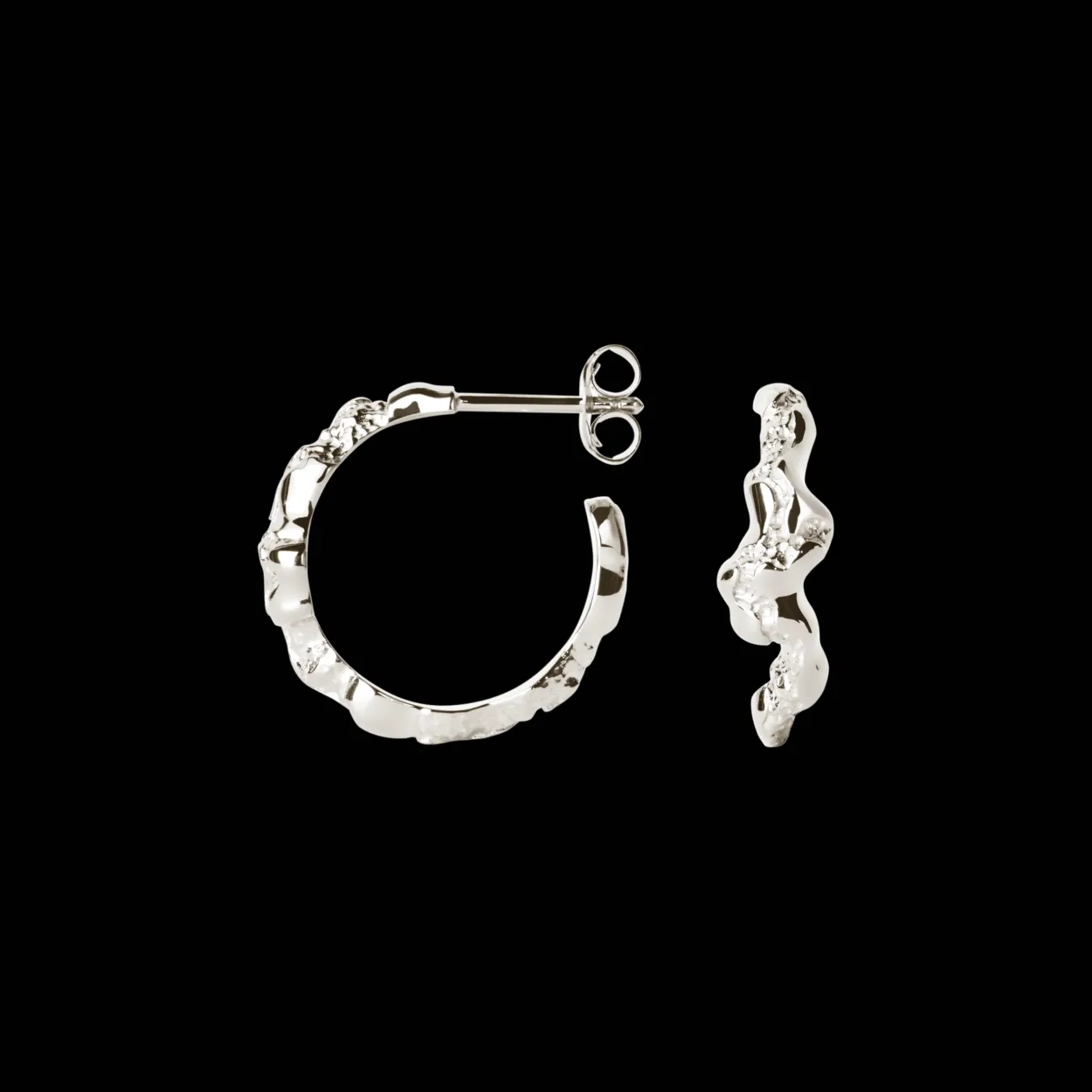 CAMILLE BRINCH CONTRAST FUSION HOOPS ØRERINGE SØLV - COFH