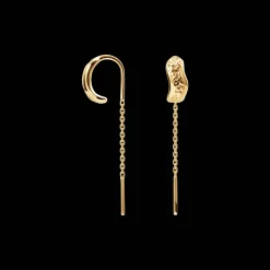 CAMILLE BRINCH CURVY ESSENTIA EARLINES ØREHÆNGER FORGYLDT SØLV - CEE-FG