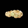 CAMILLE BRINCH LARGE WARY DOTS RING I FORGYLDT SØLV MED LYSGRØN ÆDELSTEN - LWDR-FG