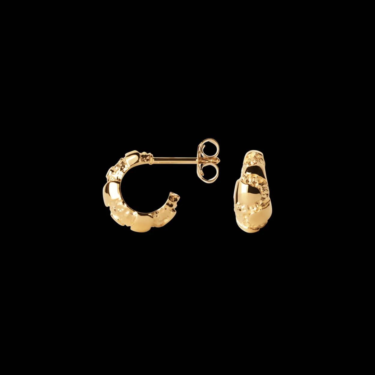 CAMILLE BRINCH LILLE CONTRAST FUSION HOOPS ØRERINGE FORGYLDT SØLV - SCOFH-FG