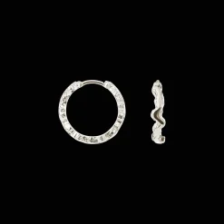CAMILLE BRINCH SMALL SHINY SPARKLY HOOPS ØRERINGE I SØLV - SSSPH