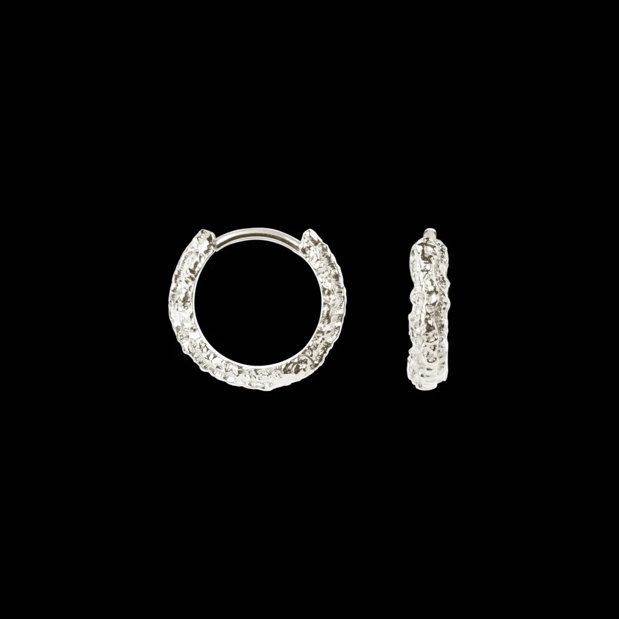 CAMILLE BRINCH SMALL SPARKLY HOOPS I SØLV - SSPH