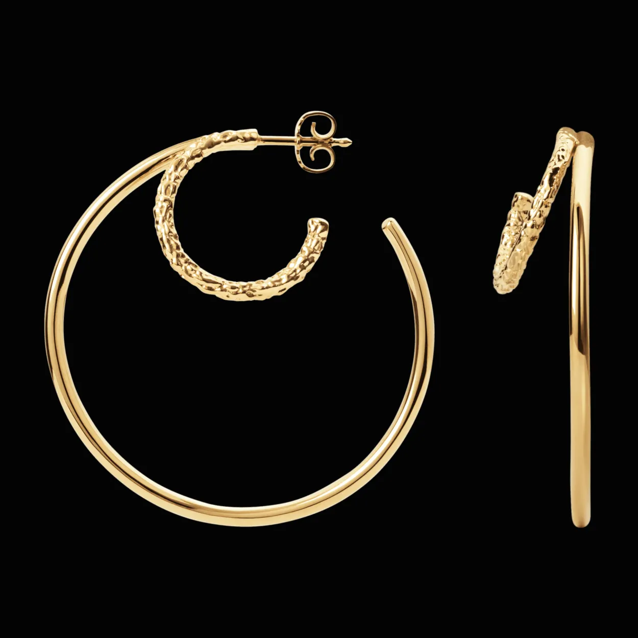 CAMILLE BRINCH STATEMENT TWIN ESSENTIA HOOPS FORGYLDT SØLV - STTEH-FG