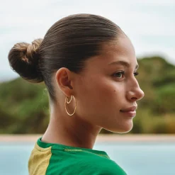 CAMILLE BRINCH STATEMENT TWIN ESSENTIA HOOPS FORGYLDT SØLV - STTEH-FG