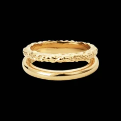 CAMILLE BRINCH TWIN ESSENTIA RING FORGYLDT SØLV - TER-FG