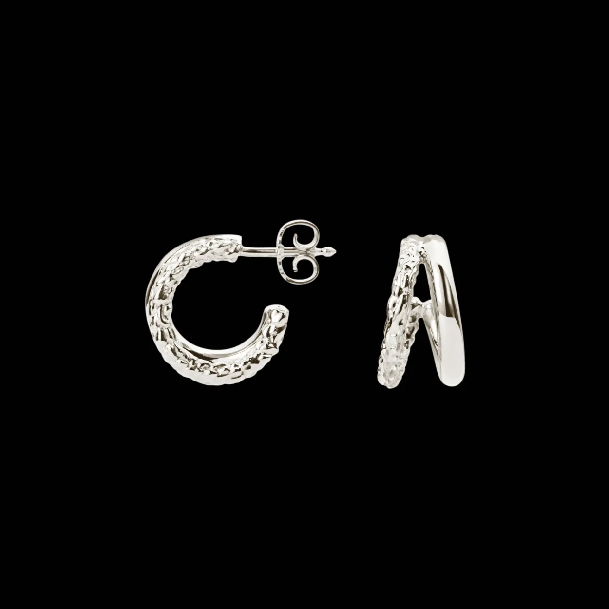 CAMILLE BRINCH TWIN ESSENTIA HOOPS SØLV - TSE