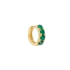 CARRÈ ØRERING SØLV FORGYLDT CREOL MED GRØN AGAT - FH 4373 GR 1,5CM 1PC
