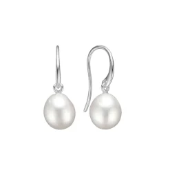 CARRÈ ØRERINGE SØLV MED BAROK PERLE - SH 4433 BAROQUE