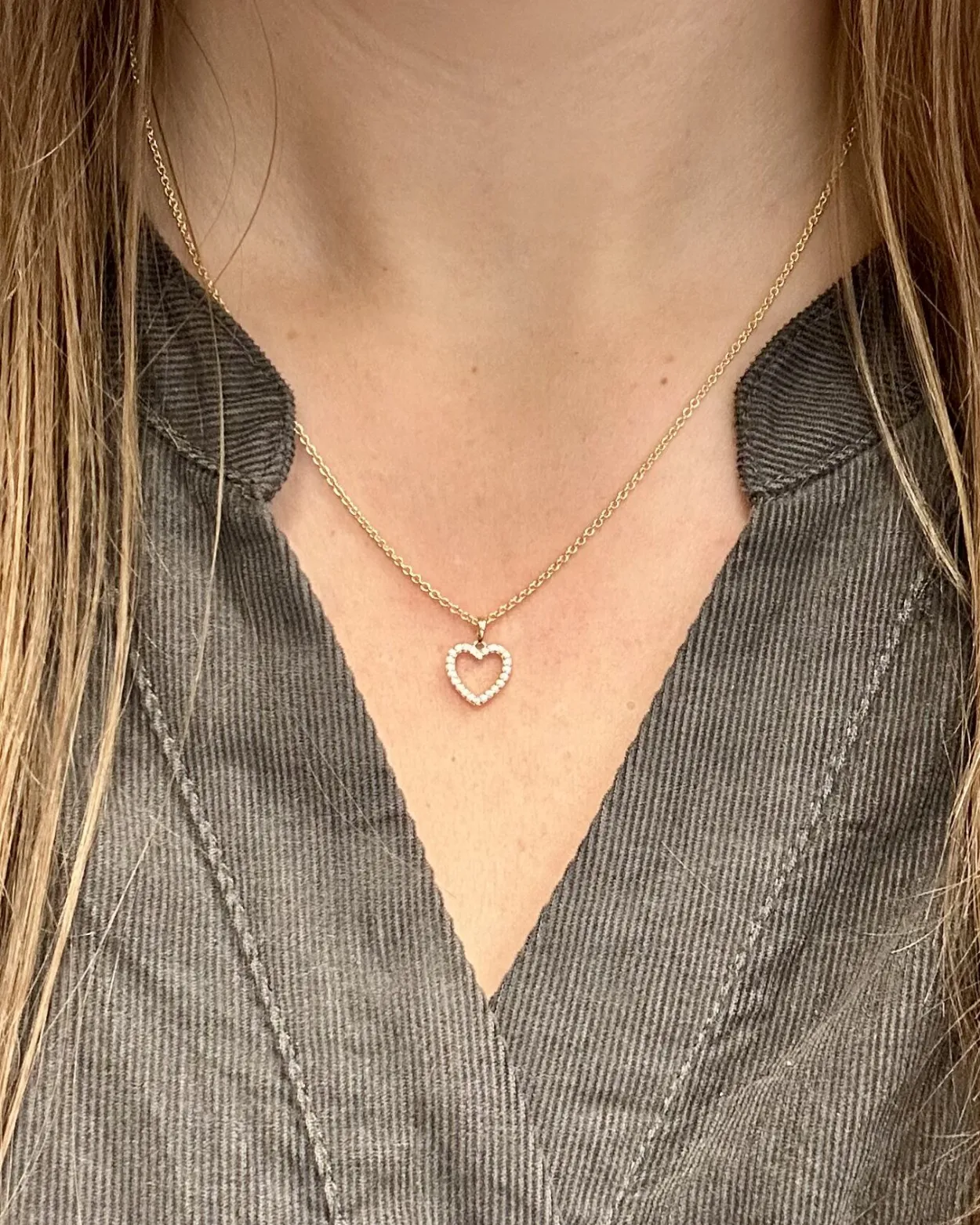 CHRISTOFFERSEN JEWELLERY HJERTE VEDHÆNG 8 KARAT GULD MED ZIRKONIA - 4500203-3