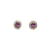 CHRISTOFFERSEN JEWELLERY ØRESTIKKER 14 KARAT GULD MED PINK SAFIR OG BRILLANTER – 3070104-43