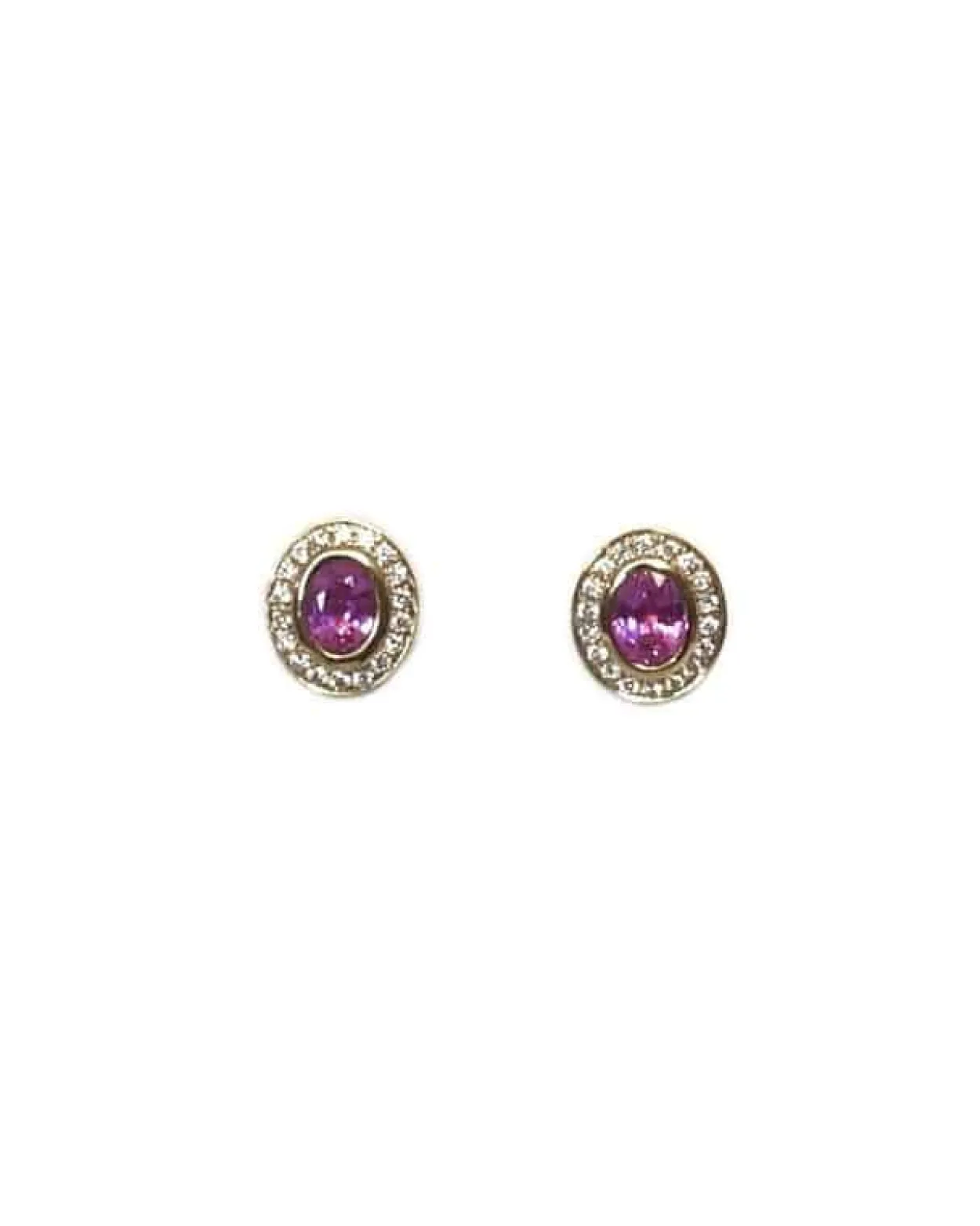 CHRISTOFFERSEN JEWELLERY ØRESTIKKER 14 KARAT GULD MED PINK SAFIR OG BRILLANTER – 3070104-43