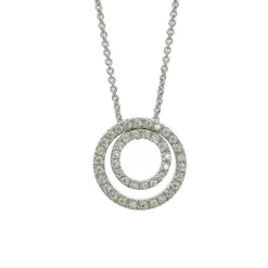 CHRISTOFFERSEN JEWELLERY HALSKÆDE SØLV DOBBELT CIRKEL MED ZIRKONIA - 2010127