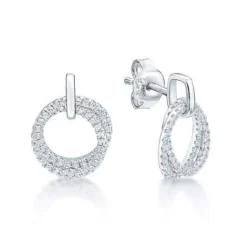 CHRISTOFFERSEN JEWELLERY SØLV ØRERINGE CIRKEL MED ZIRKONIA - 3070622