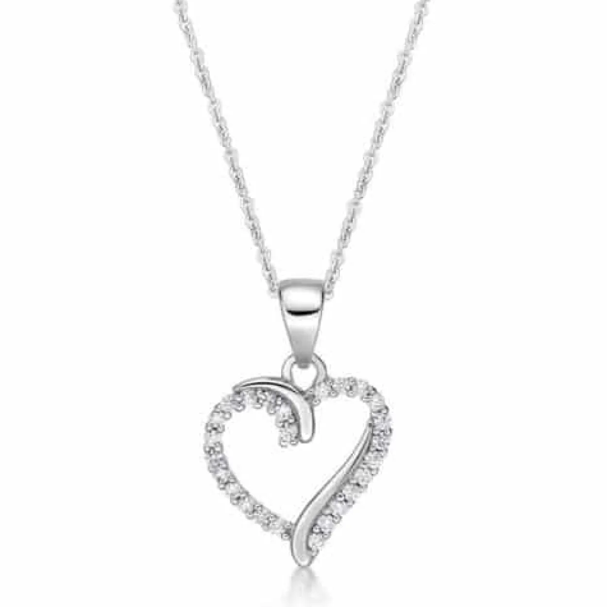 CHRISTOFFERSEN JEWELLERY HALSKÆDE SØLV MED HJERTE - 4570527