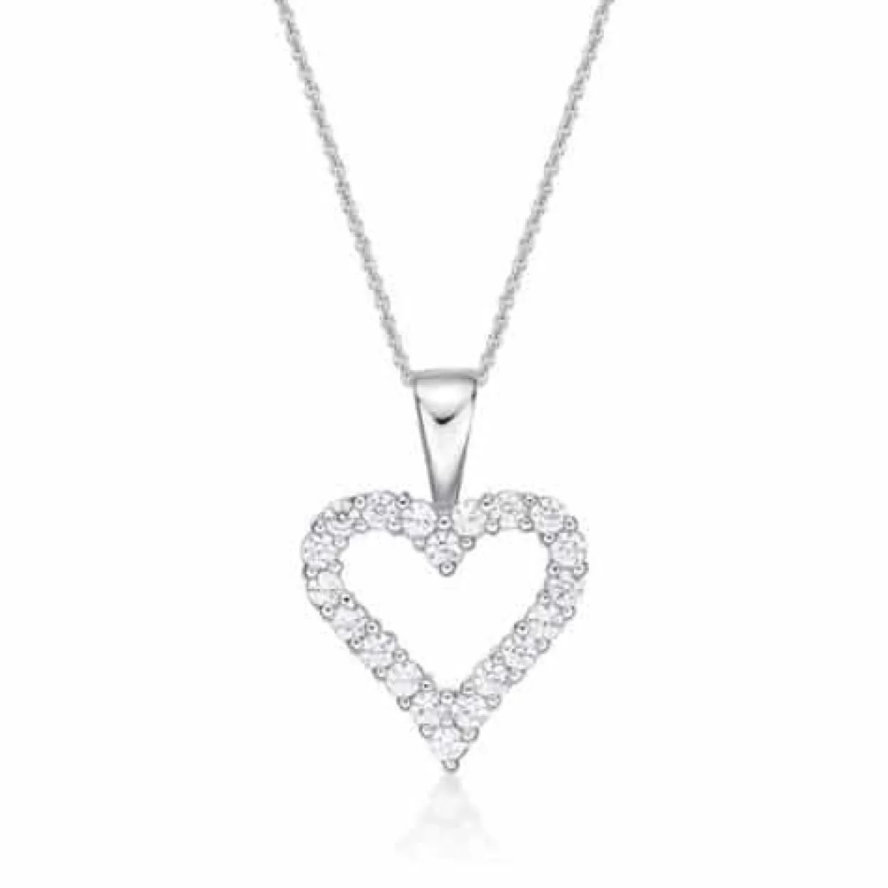 CHRISTOFFERSEN JEWELLERY HALSKÆDE HJERTE SØLV MED ZIRKONIA - 4510008