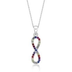CHRISTOFFERSEN JEWELLERY RAINBOW HALSKÆDE SØLV MED EVIGHEDSTEGN - 4070601-6