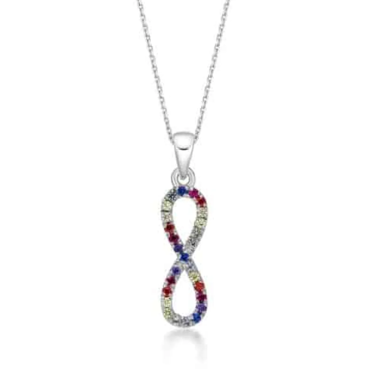 CHRISTOFFERSEN JEWELLERY RAINBOW HALSKÆDE SØLV MED EVIGHEDSTEGN - 4070601-6