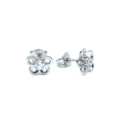 CHRISTOFFERSEN JEWELLERY ØRERINGE BLOMST MED STEN - 3010710