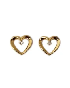 CHRISTOFFERSEN JEWELLERY HJERTE ØRESTIKKER 14 KARAT GULD MED 0,024 CARAT BRILLANTER – 3000864
