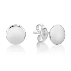 CHRISTOFFERSEN JEWELLERY ØRERINGE SØLV MED PLADE RUND - 3010866