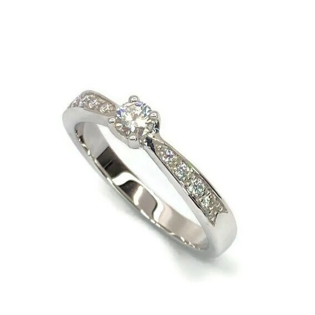CHRISTOFFERSEN JEWELLERY RING 14 KARAT HVIDGULD MED BRILLANTER - 5001150-5