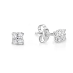 CHRISTOFFERSEN JEWELLERY ØRERINGE SØLV FIRKANTET MED ZIRKONIA - 3010624