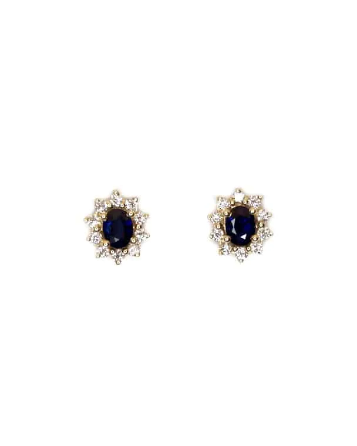 CHRISTOFFERSEN JEWELLERY ROSÉT ØRESTIKKER 14 KARAT GULD MED SAFIR OG BRILLANTER - 3070256G-SA