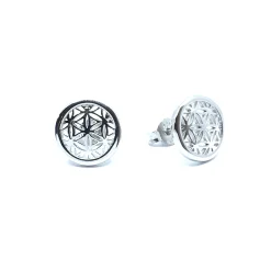 CHRISTOFFERSEN JEWELLERY ØRERINGE PÅ STIK I SØLV MED MØNSTER BREDDE 11 MM - 3070866