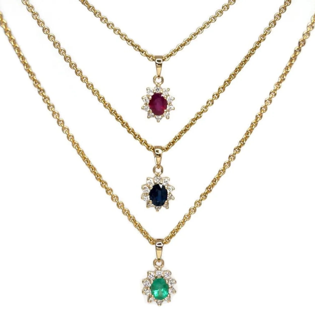 CHRISTOFFERSEN JEWELLERY ROSET VEDHÆNG 14 KARAT GULD MED SAFIR OG BRILLANTER - 4070256G-SA