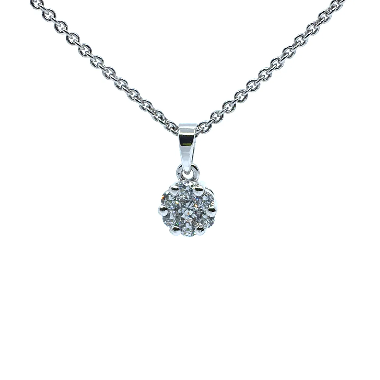 CHRISTOFFERSEN JEWELLERY HALSKÆDE CIRKEL FYLDT MED ZIRKONIA - 4011059