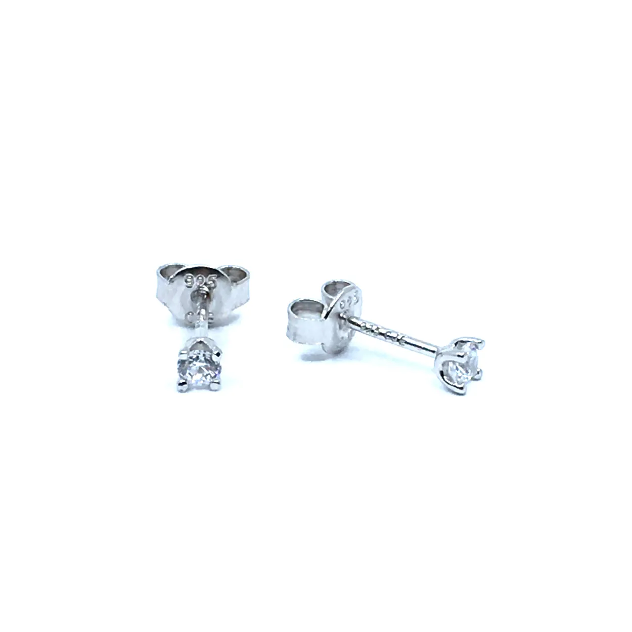 CHRISTOFFERSEN JEWELLERY SØLV ØRERINGE STIK MED SYNTETISK ZIRKONIA 3 MM - 3010406