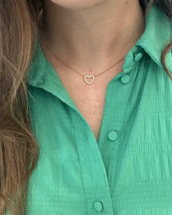 CHRISTOFFERSEN JEWELLERY HJERTE HALSKÆDE 14 KARAT GULD MED 0,23 CARAT BRILLANTER – 2000183