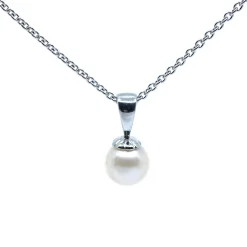 CHRISTOFFERSEN JEWELLERY HALSKÆDE SØLV MED FERSKVANDSPERLE - 4010340