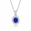 CHRISTOFFERSEN JEWELLERY HALSKÆDE SØLV MED SAFIRBLÅ ZIRKONIA - 4070775-9