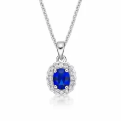 CHRISTOFFERSEN JEWELLERY HALSKÆDE SØLV MED SAFIRBLÅ ZIRKONIA - 4070775-9