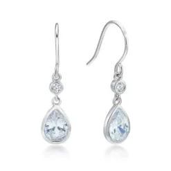 CHRISTOFFERSEN JEWELLERY ØRERINGE HÆNGER MED DRÅBE ZIRKONIA - 3810028
